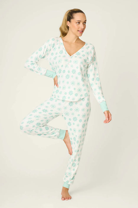 PJ Salvage Snowflake Wishes Pointelle Pajama Set RVSNLS/RVSNP