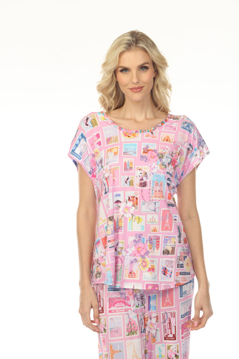 Johnny Was Sekai Cap Sleeve Long Pajama Set 007