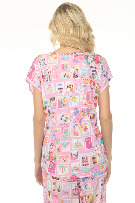 Johnny Was Sekai Cap Sleeve Long Pajama Set 007