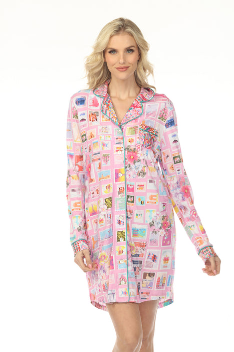 Johnny Was Sekai Long Sleeve Sleep Shirt 005