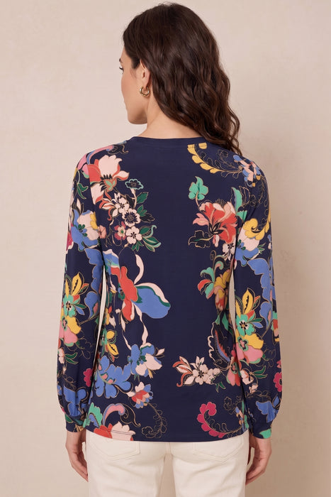 Johnny Was Vista The Janie Favorite Mock Neck Puff Sleeve Top T18625-E
