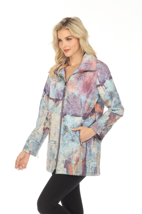 UBU Clothing Co. Quilted Zip Front Long Sleeve Coat 3222P
