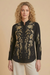 Johnny Was Black Chiarra Button Up Western Seamed Long Sleeve Ruffle Shirt W14724-9