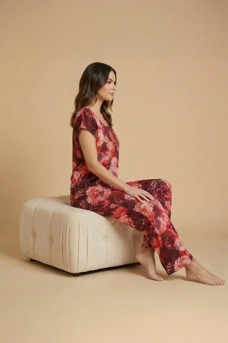 Johnny Was Rosas The Bobbie Crop Pajama Set MS8824-R