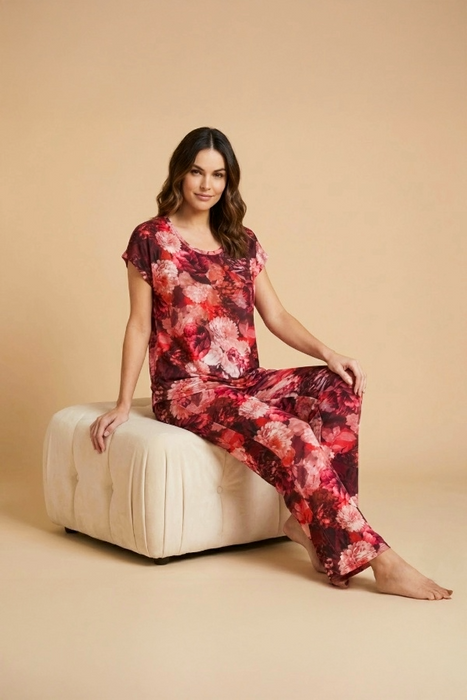 Johnny Was Rosas The Bobbie Crop Pajama Set MS8824-R