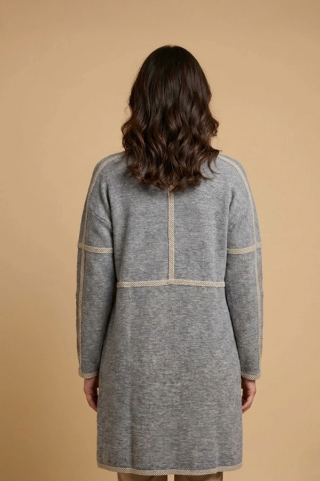 Johnny Was Biya Heather Grey Mila Long Sleeve Boxy Sweater B57524-8