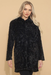 Johnny Was Workshop Black Rose Faux Fur Coat W47724-O