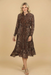 Johnny Was Workshop Leopard Western Tiered Silk Midi Dress Boho Chic W37624