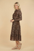 Johnny Was Workshop Leopard Western Tiered Silk Midi Dress Boho Chic W37624