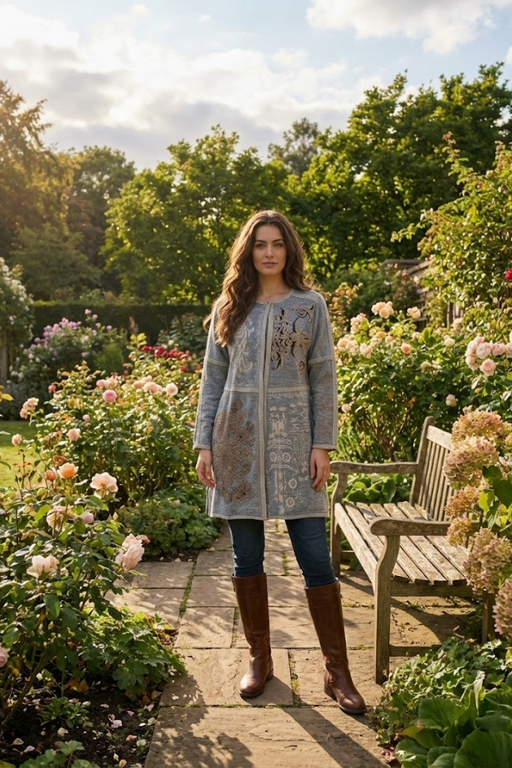 Johnny Was Biya Heather Grey Mila Long Sleeve Boxy Sweater B57524-8