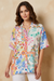 Johnny Was JWLA Floral Paula Short Sleeve Camp Shirt CSW2325-M
