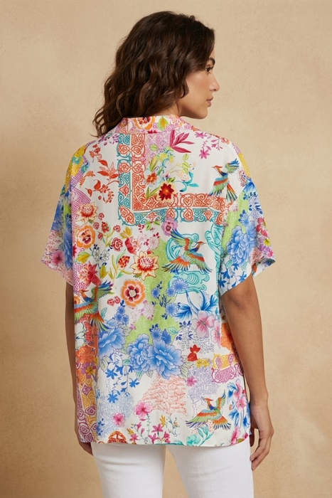 Johnny Was JWLA Floral Paula Short Sleeve Camp Shirt CSW2325-M
