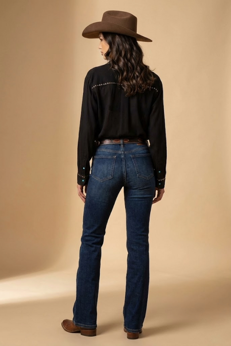 Johnny Was Jade Black Sonia Double Pocket Long Sleeve Shirt L17725-1