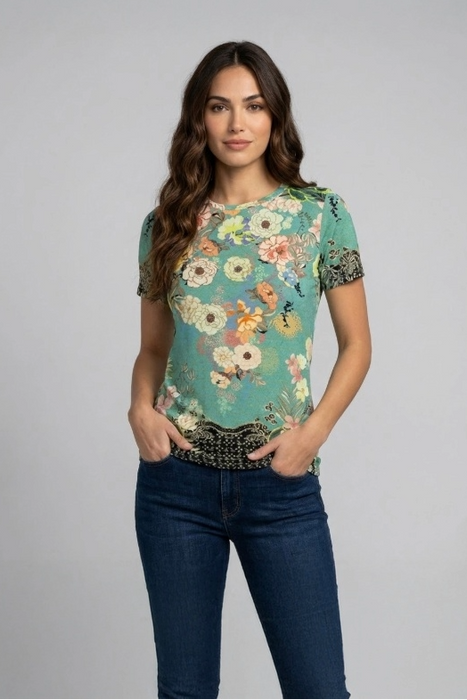 Johnny Was Millay Favorite Short Sleeve Crew Neck Tee T13822-2D