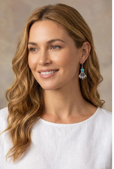 Johnny Was Silver Turquoise Dangle Earring CJ61424