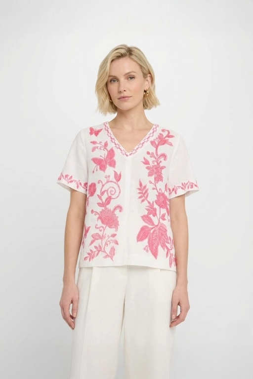 Johnny Was Alycia V-Neck Tie Back Blouse J14025-4