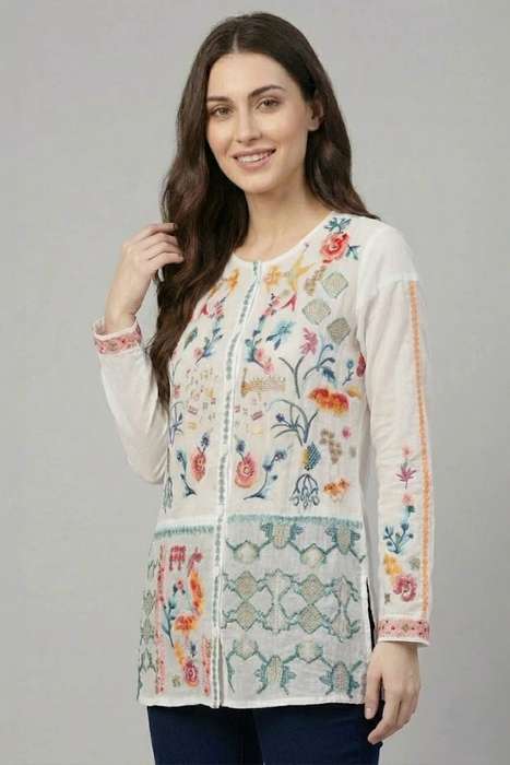 Johnny Was Primavera Catina Embroidered Blouse C16724