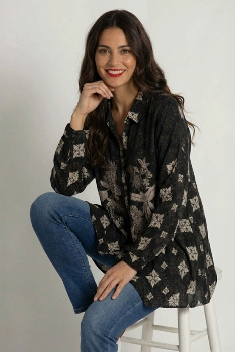 Johnny Was Gemi Tunic in Myna Scarf Print C25125-1