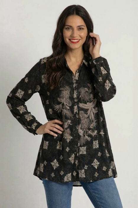 Johnny Was Gemi Tunic in Myna Scarf Print C25125-1