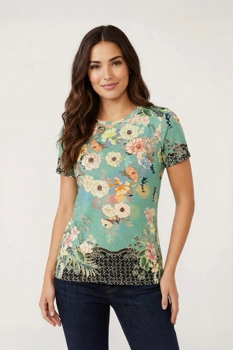 Johnny Was Millay Favorite Short Sleeve Crew Neck Tee T13822-2D