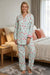 PJ Salvage Light Mint Ma Cherie Cherry Print Flannel Nightshirt Lounge Set RUFLNS/RUFLP
