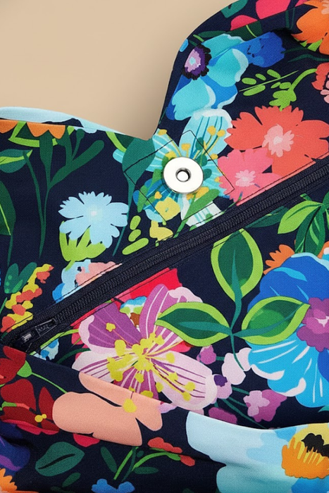 Johnny Was JWLA Navy Wild Bloom Ring Beach Bag CSW9324-D