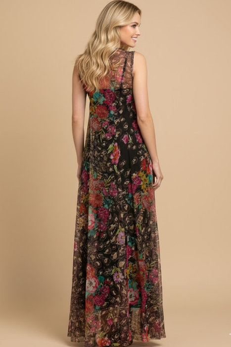 Johnny Was Biya Wild Gardenia Night Mazzy Bias Maxi Dress B32624-8