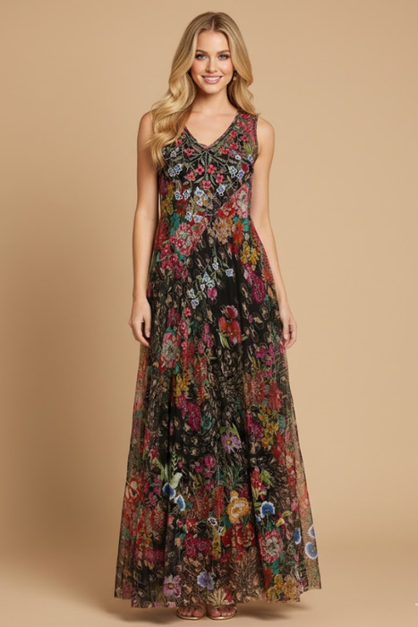 Johnny Was Biya Wild Gardenia Night Mazzy Bias Maxi Dress B32624-8