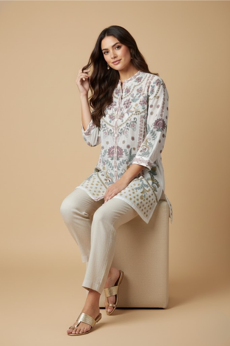 Johnny Was Slim Emmea Audrey Embroidered Tunic Top C21424-9 *