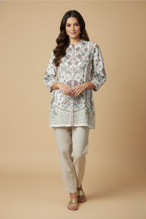 Johnny Was Slim Emmea Audrey Embroidered Tunic Top C21424-9 *