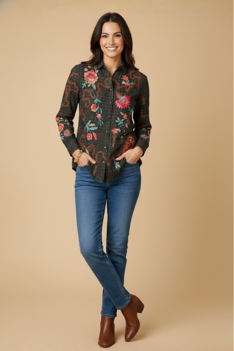 Johnny Was JWLA Nylah Long Sleeve Button Down Shirt W14324-8