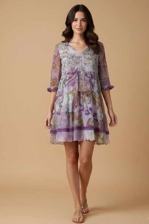 Johnny Was Jade Abbey Tiered Mini Dress L31825-3