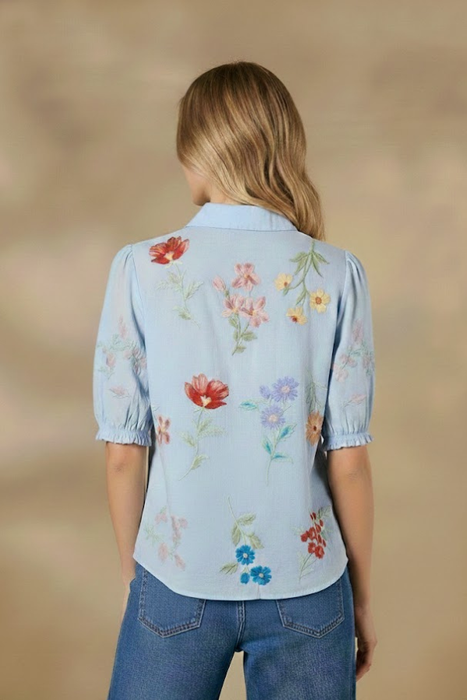 Johnny Was Workshop Evangeline Smocked Lisbon Shirt W18624-3S