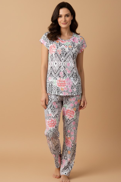 Johnny Was JWLA Azzie Flower The Bobbie Crop Pajama Set MS8824-Z