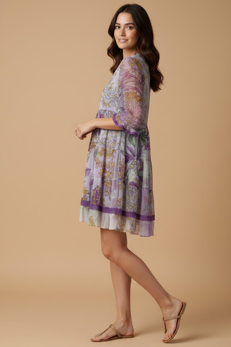 Johnny Was Jade Abbey Tiered Mini Dress L31825-3