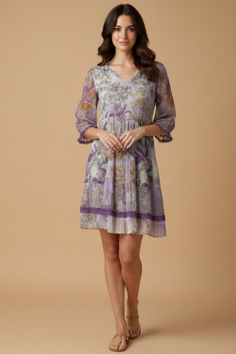 Johnny Was Jade Abbey Tiered Mini Dress L31825-3