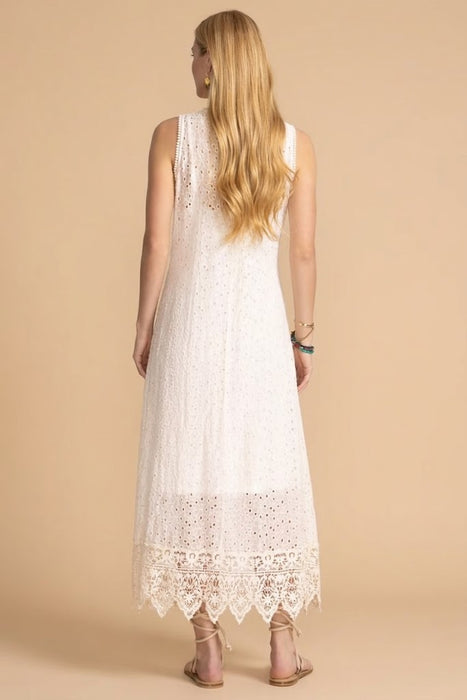 Johnny Was Natural Nydia Applique Tank Dress Slip C30525-4