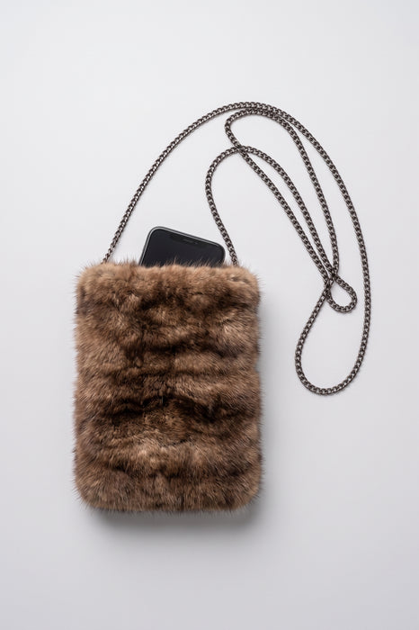 Belle Fare Mink Fur Cellphone Pouch Bag FMCELL3