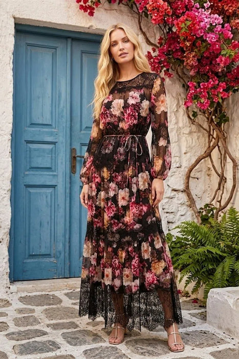 johnny was maxi dress Johnny Was Jade Bouquet Flora Lace Tiered Maxi Dress L30624-9S — AfterRetail