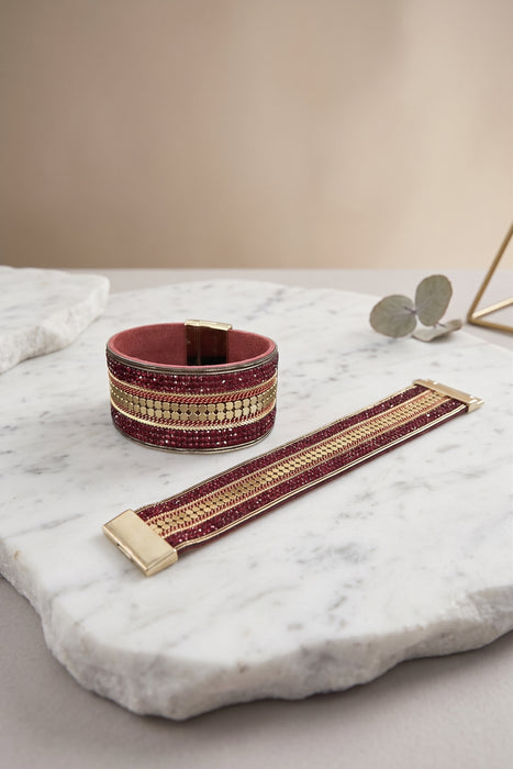 Celeste Studio Magnetic Wrap Around Bracelet C22579-RUBY RED