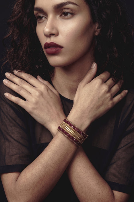Celeste Studio Magnetic Wrap Around Bracelet C22579-RUBY RED