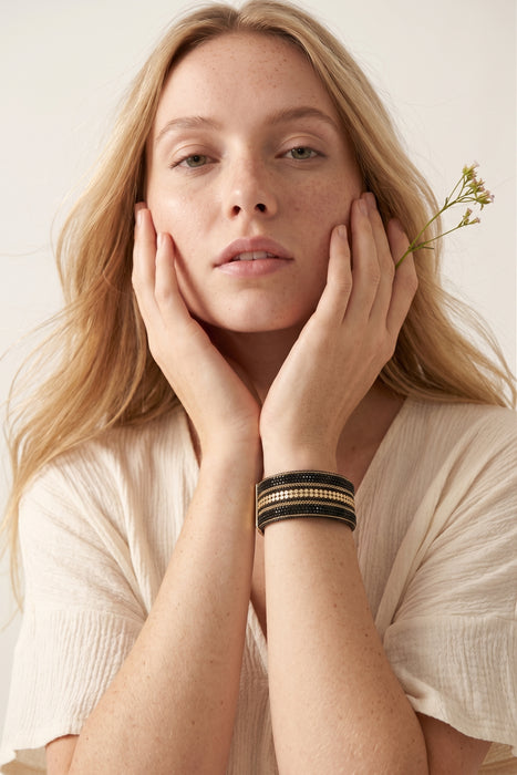 Celeste Studio Magnetic Wrap Around Bracelet C22579-JET BLACK