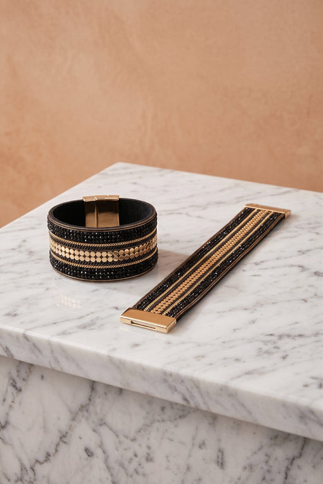 Celeste Studio Magnetic Wrap Around Bracelet C22579-JET BLACK
