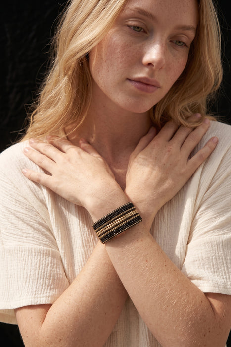 Celeste Studio Magnetic Wrap Around Bracelet C22579-JET BLACK