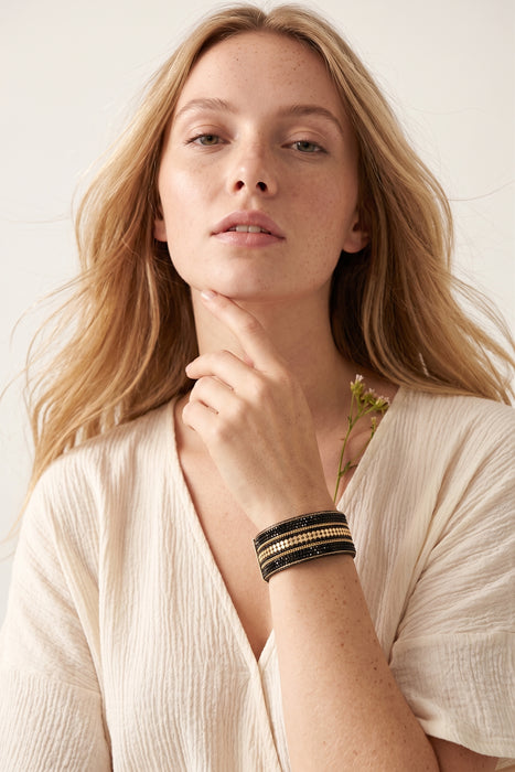 Celeste Studio Magnetic Wrap Around Bracelet C22579-JET BLACK