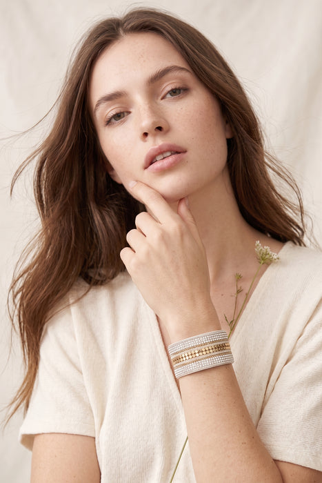 Celeste Studio Magnetic Wrap Around Bracelet C22579-WHITE DIAMOND