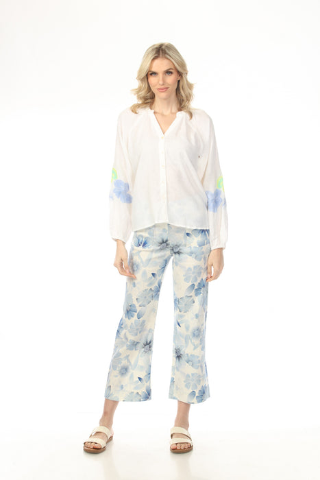 Charlie B Anise Raglan Sleeve Blouse with Embroidery C4600E-295C