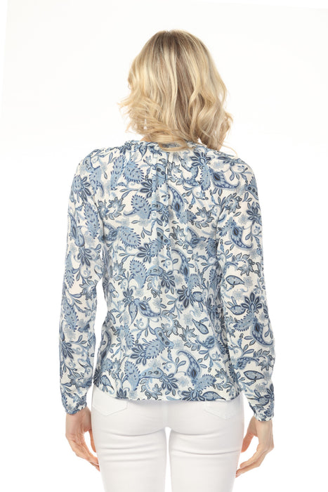 Charlie B Printed Raglan Sleeve Popover Blouse C4570D-144C