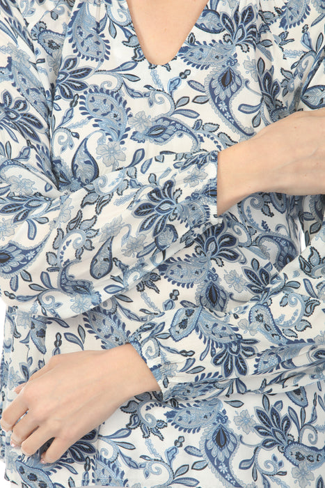 Charlie B Printed Raglan Sleeve Popover Blouse C4570D-144C