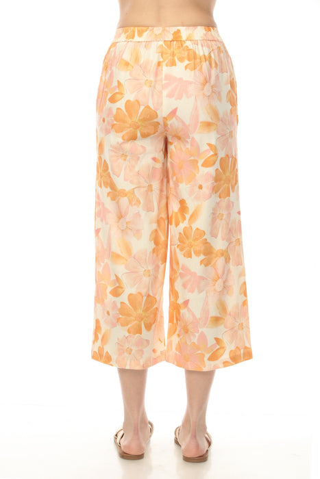 Charlie B Blooming Printed Pull On Cropped Pants C5646P-913B